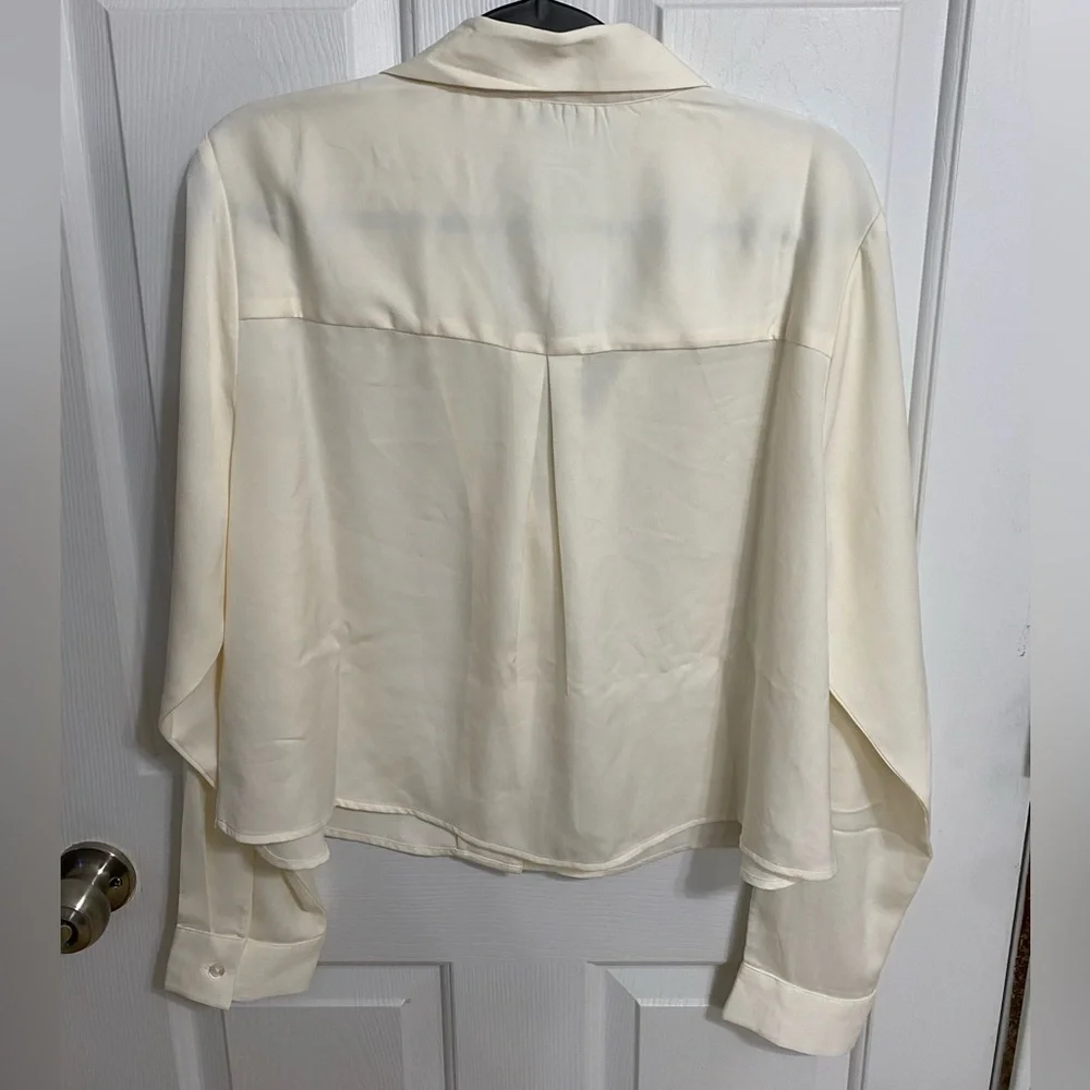 The Drop Women's Elegant Cream Button-Down Shirt - Picture 2 of 3